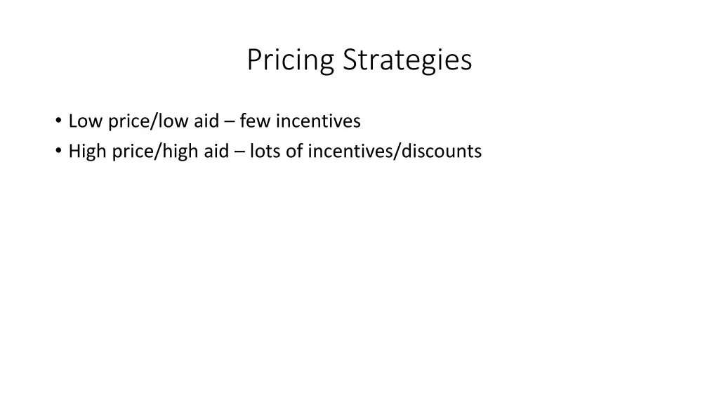 pricing strategies