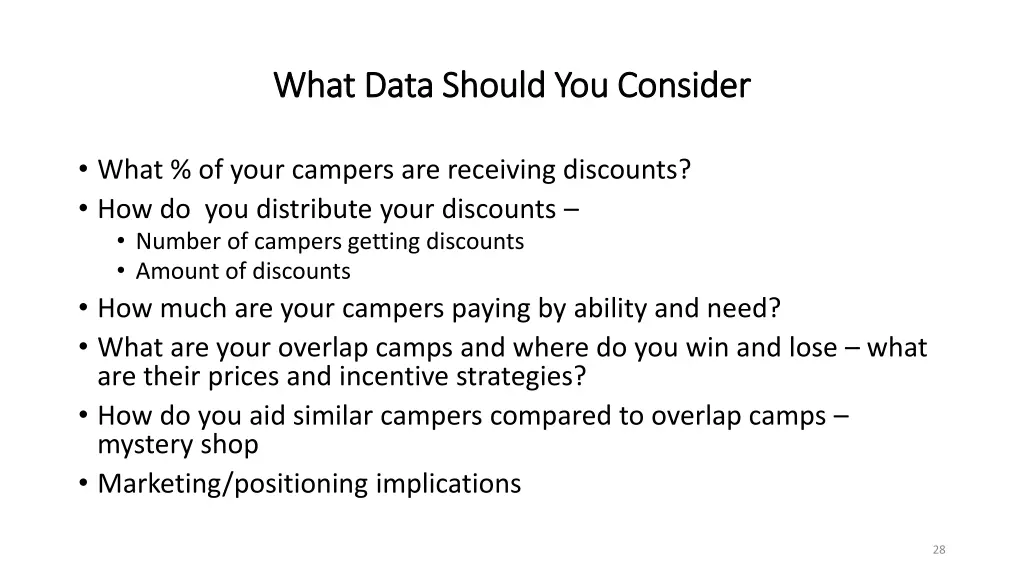 what data should you consider what data should