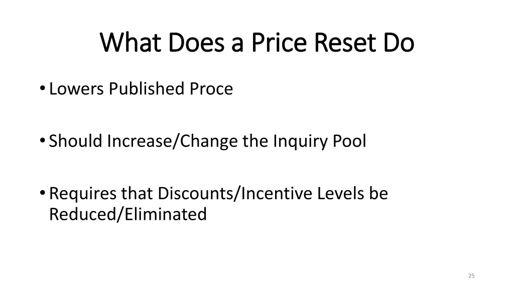 what does a price reset do what does a price