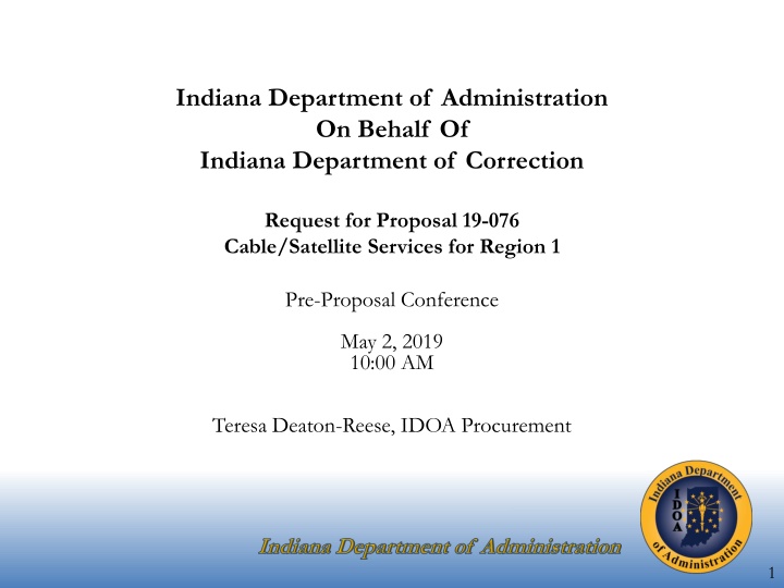 indiana department of administration on behalf