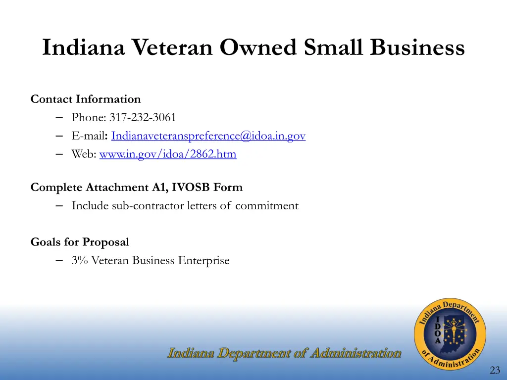 indiana veteran owned small business