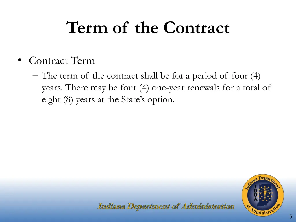 term of the contract