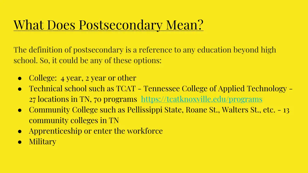 what does postsecondary mean