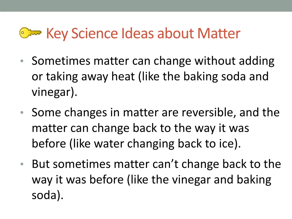 key science ideas about matter 1