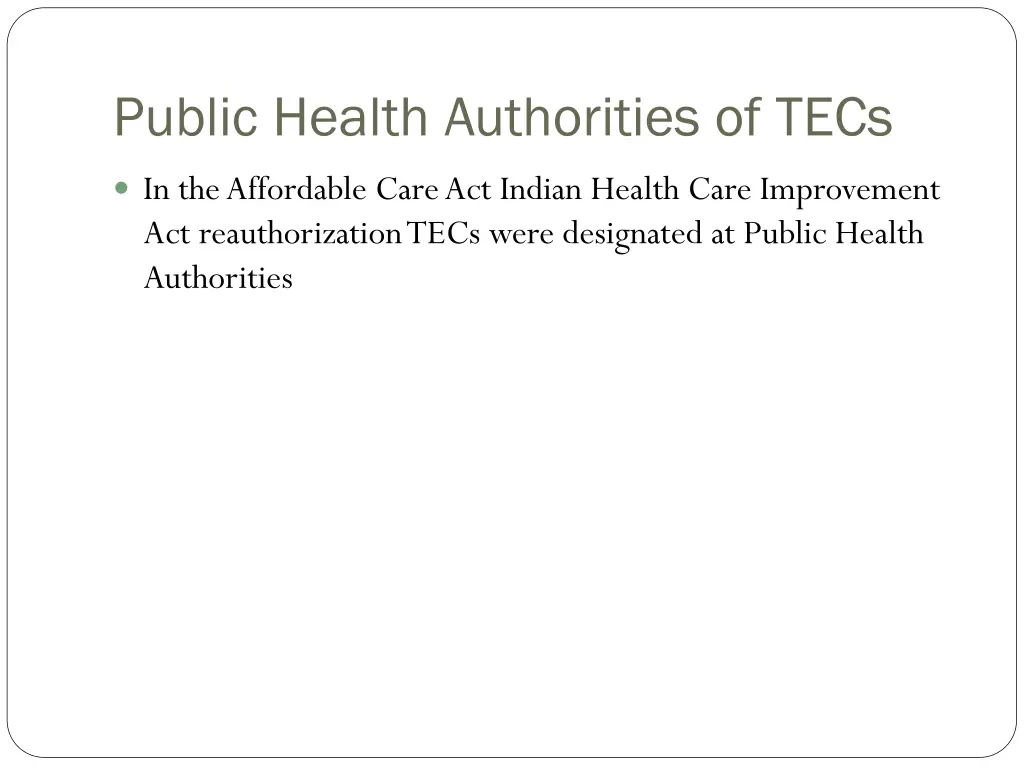 public health authorities of tecs