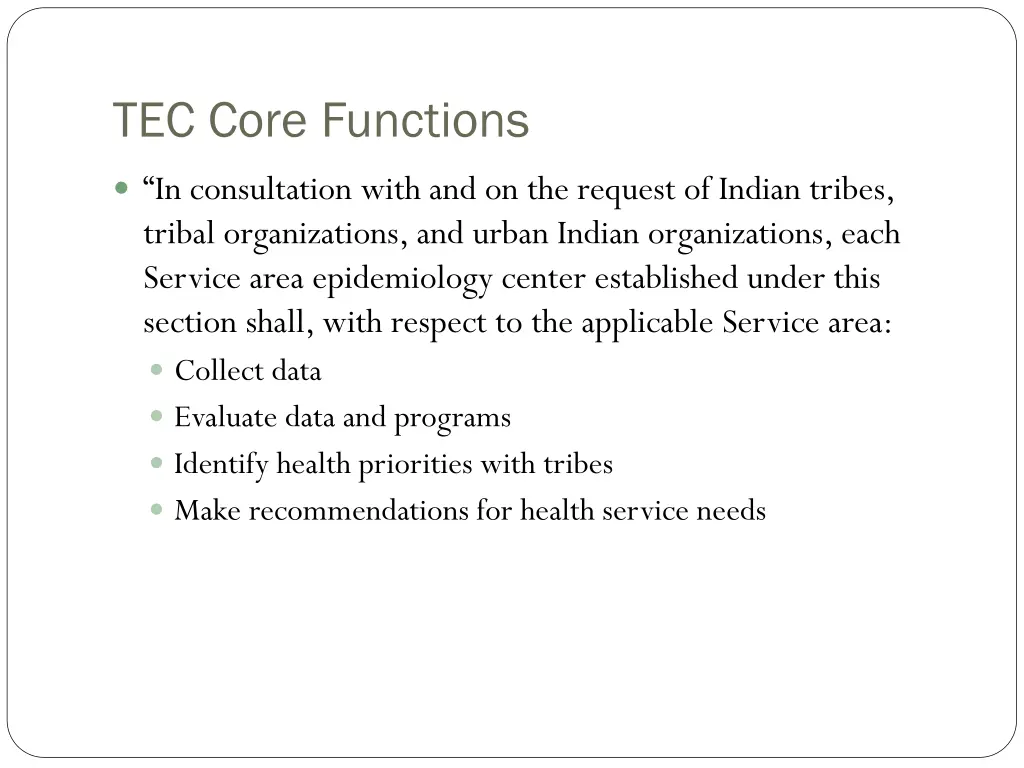 tec core functions