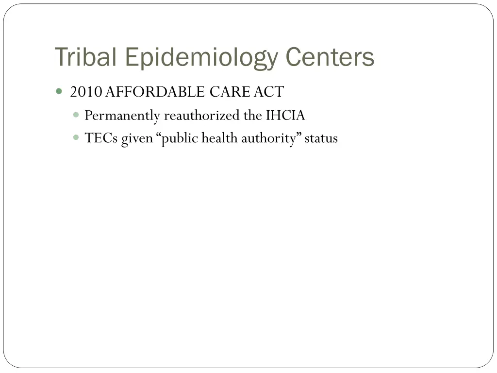 tribal epidemiology centers