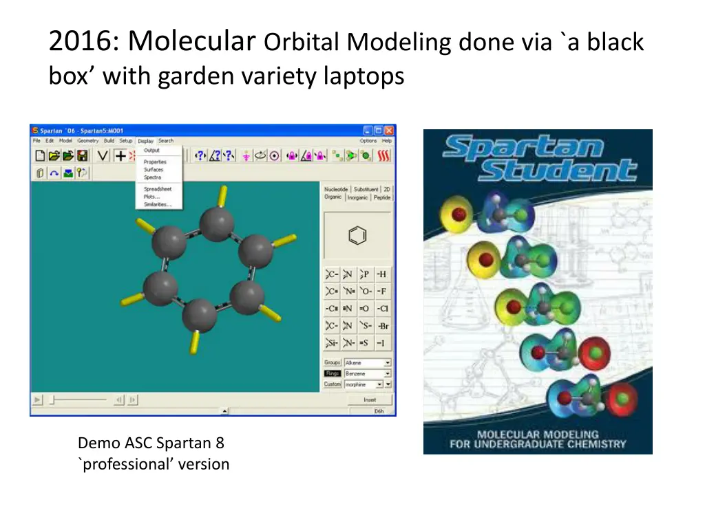 2016 molecular orbital modeling done via a black