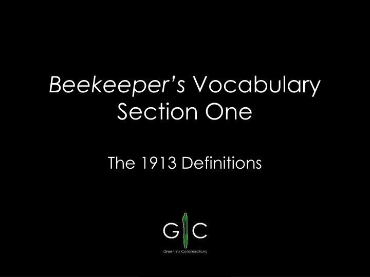 beekeeper s vocabulary section one