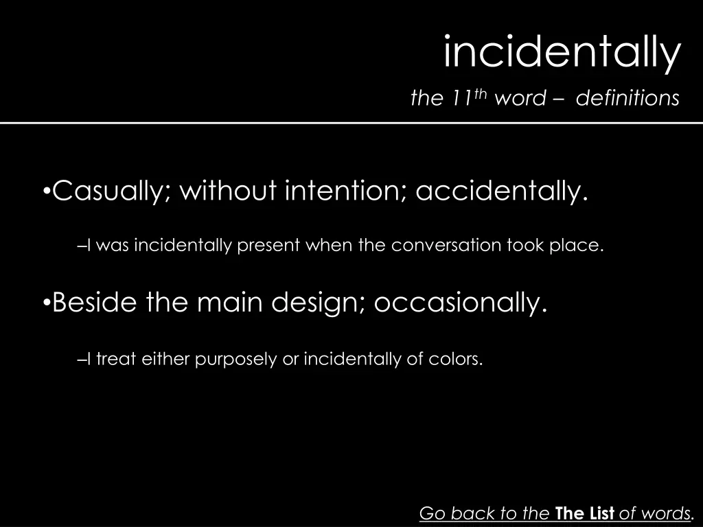 incidentally 1