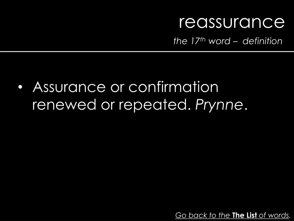 reassurance 1