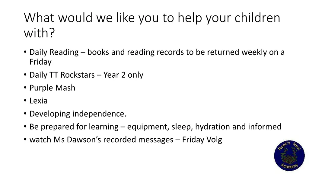 what would we like you to help your children with