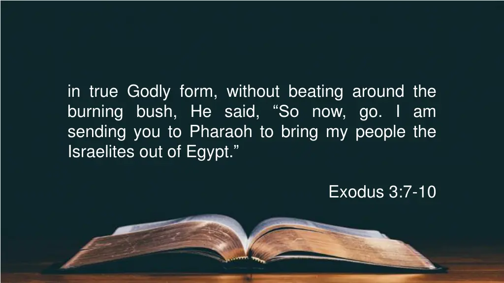 in true godly form without beating around