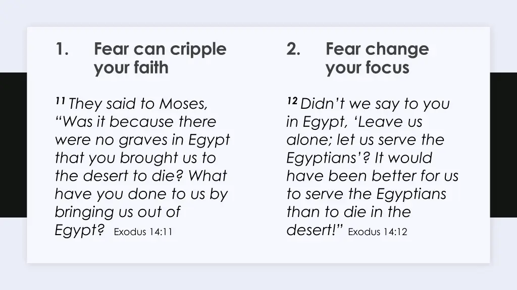 1 fear can cripple your faith