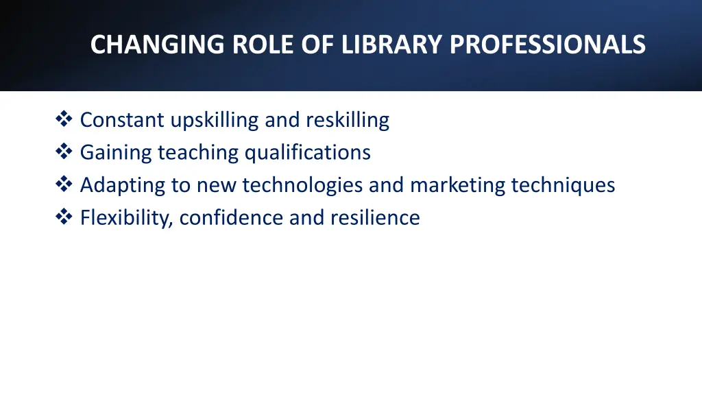 changing role of library professionals