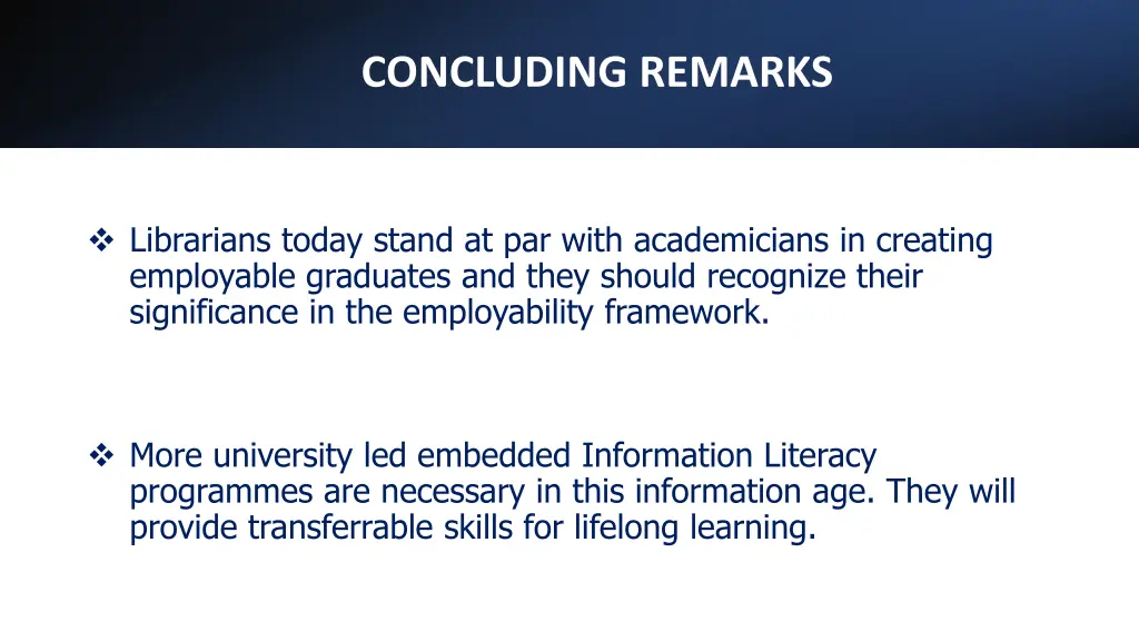 concluding remarks