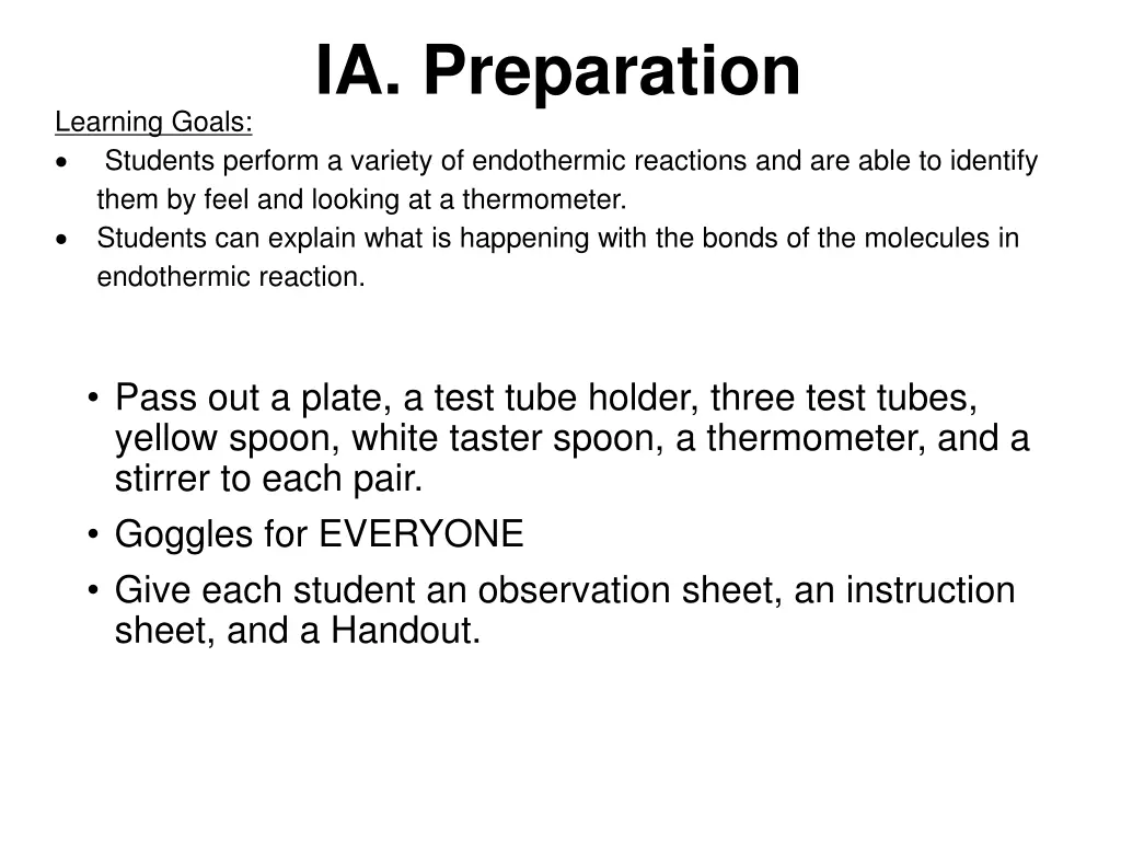 ia preparation