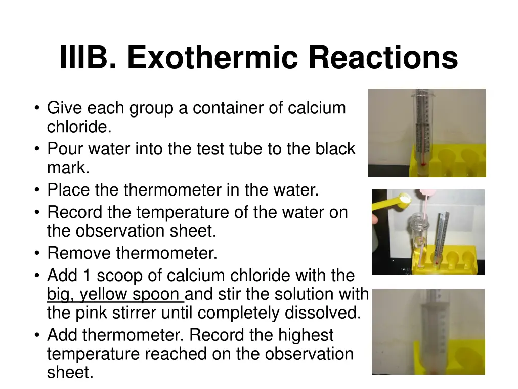 iiib exothermic reactions