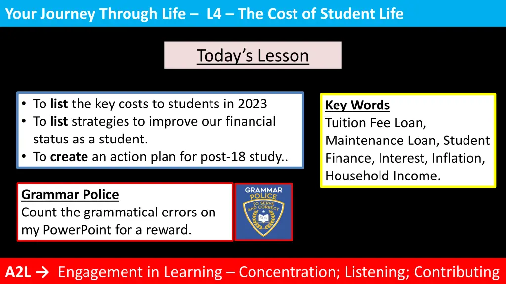 your journey through life l4 the cost of student 1