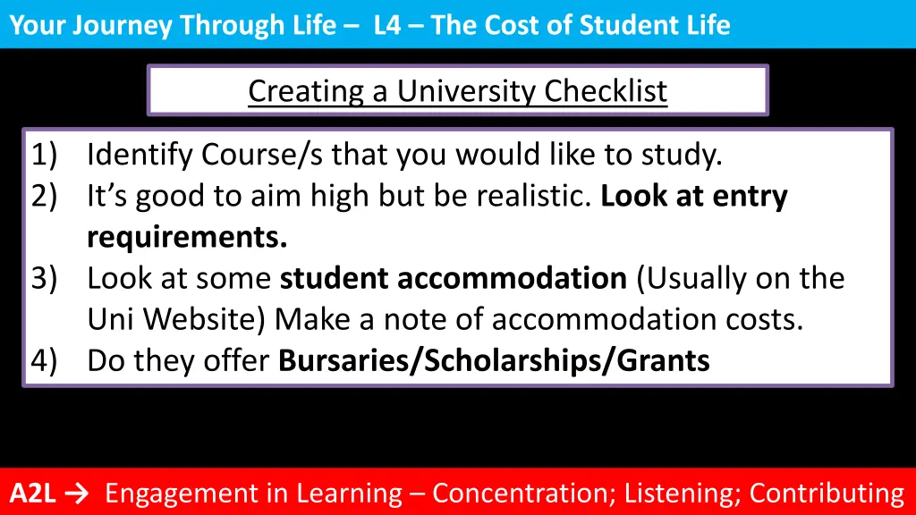 your journey through life l4 the cost of student 14