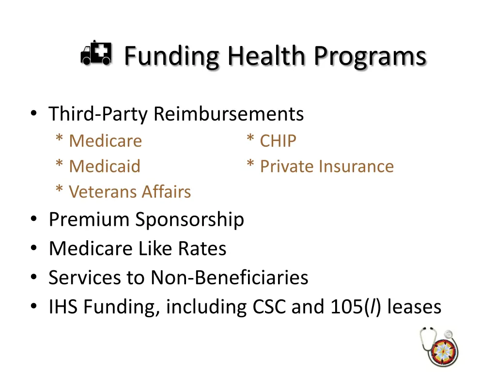 funding health programs