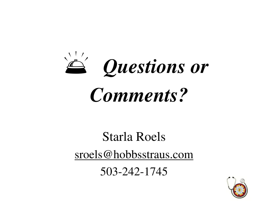 questions or comments