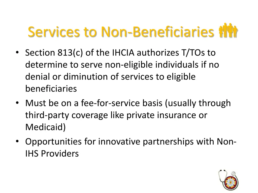 services to non beneficiaries