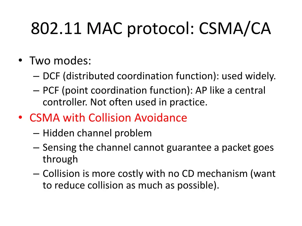 802 11 mac protocol csma ca