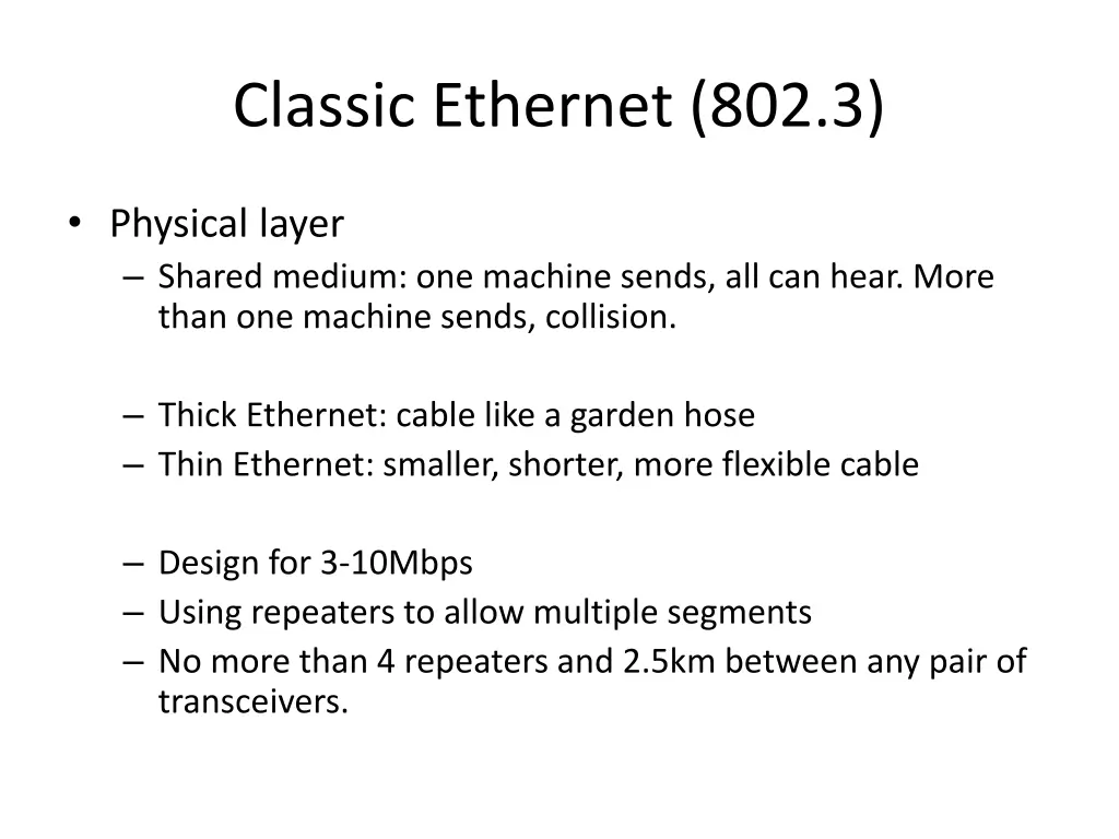 classic ethernet 802 3