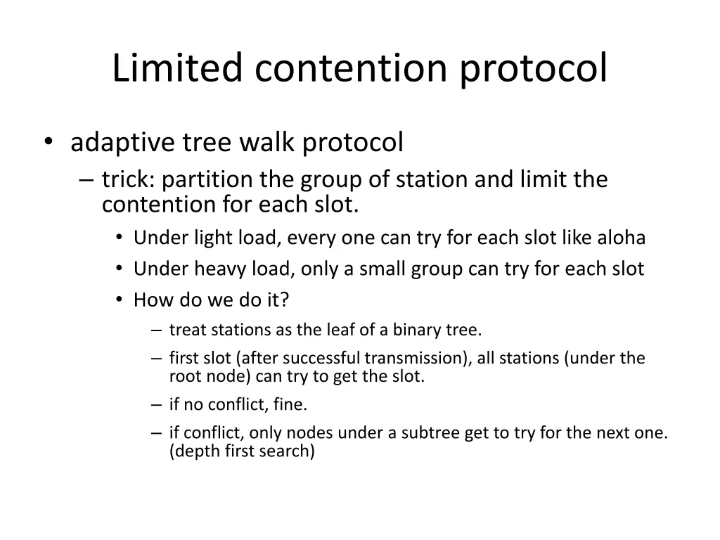 limited contention protocol