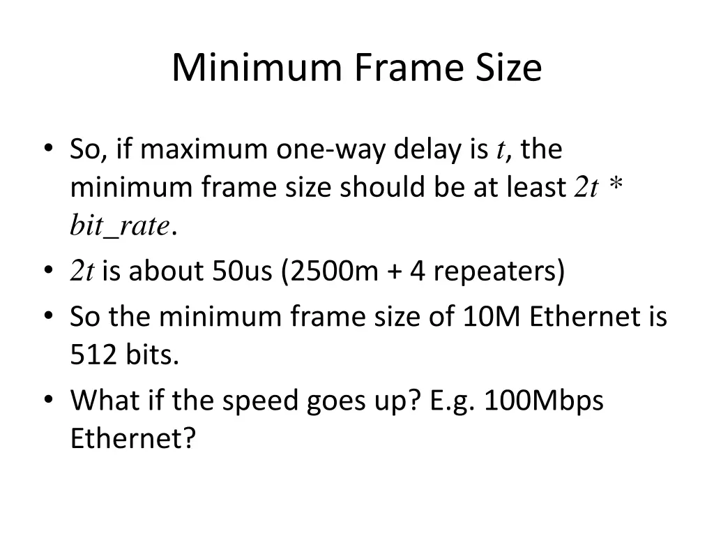 minimum frame size 2