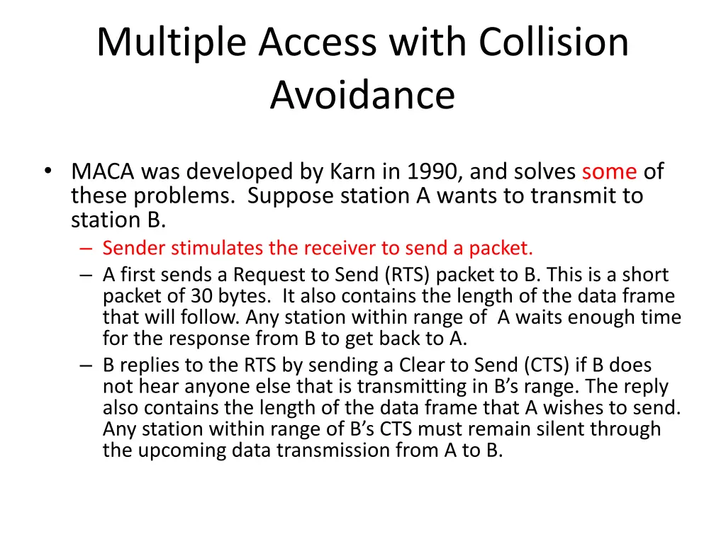 multiple access with collision avoidance