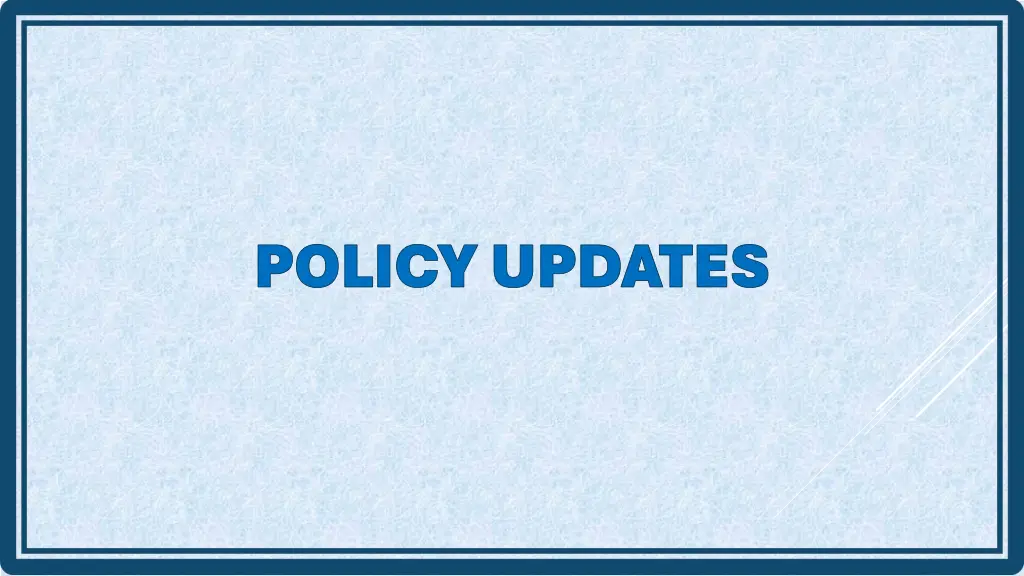 policy updates