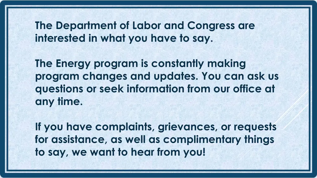 the department of labor and congress