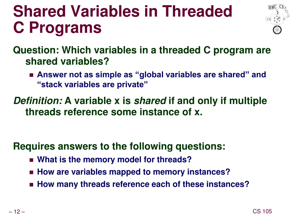 shared variables in threaded c programs