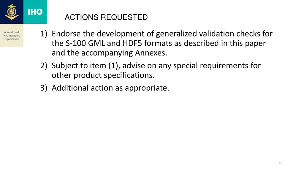 actions requested