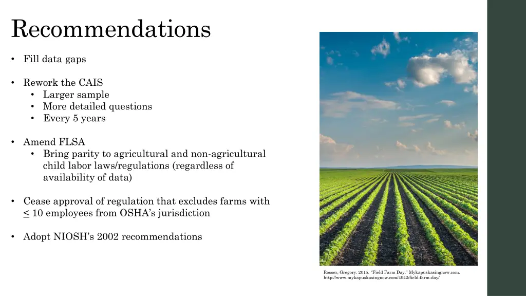 recommendations