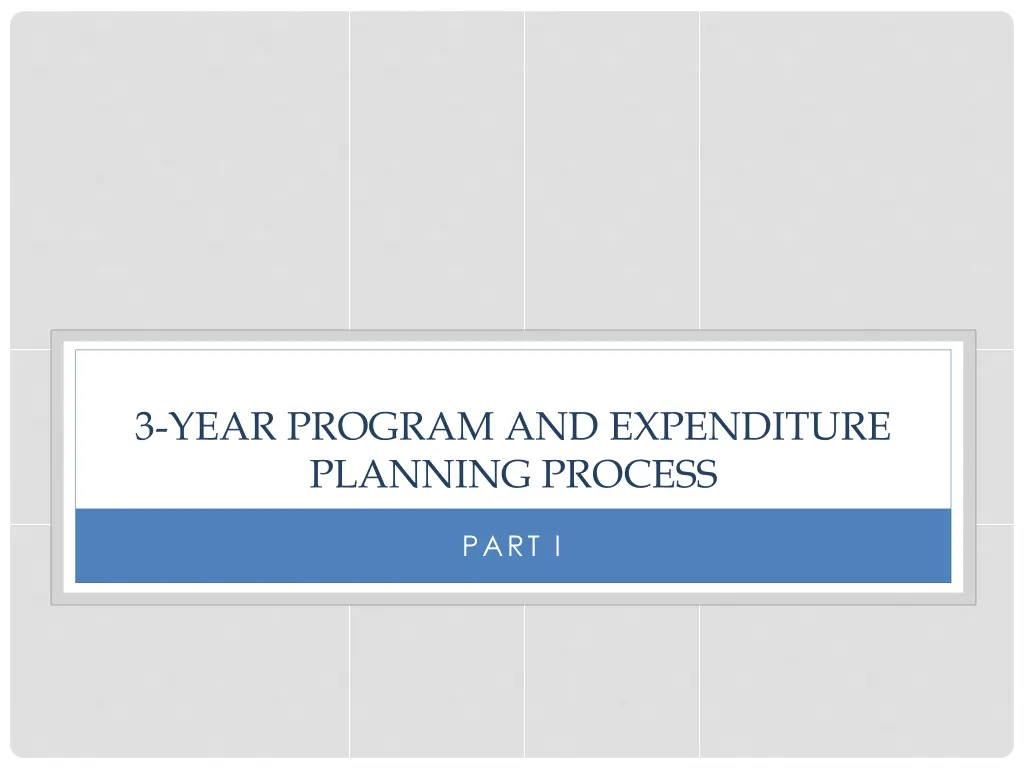 3 year program and expenditure planning process