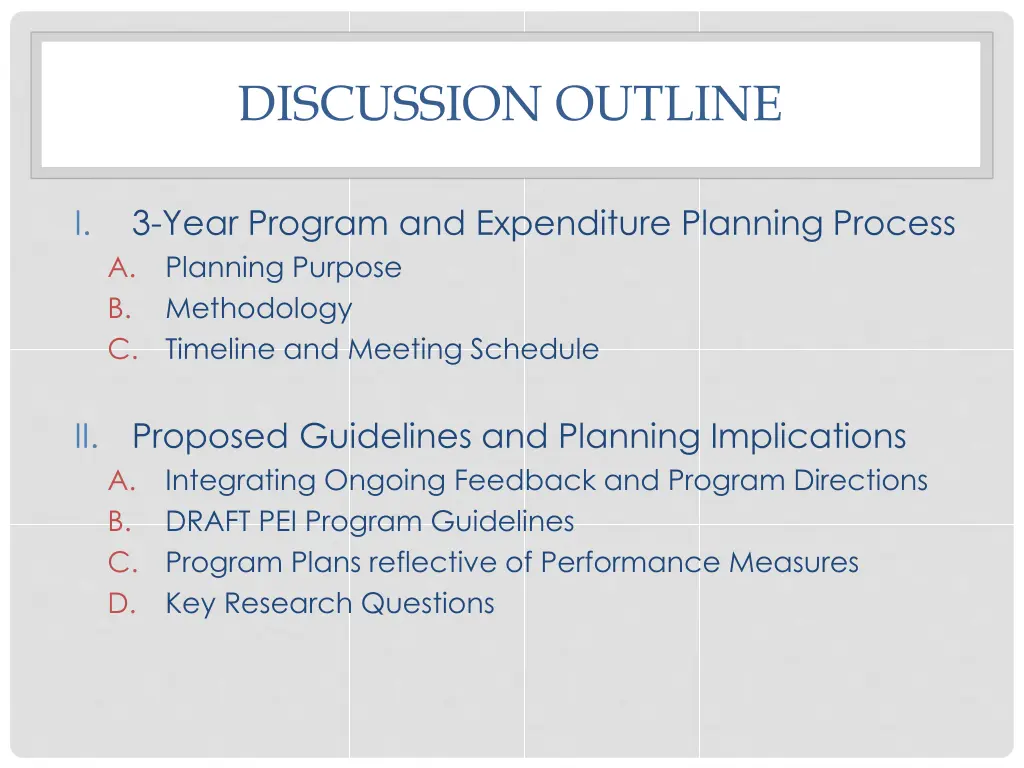 discussion outline