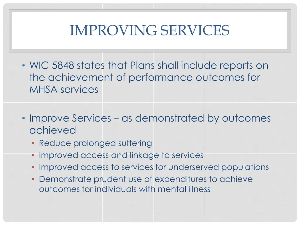 improving services
