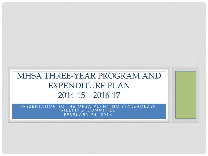 mhsa three year program and expenditure plan 2014