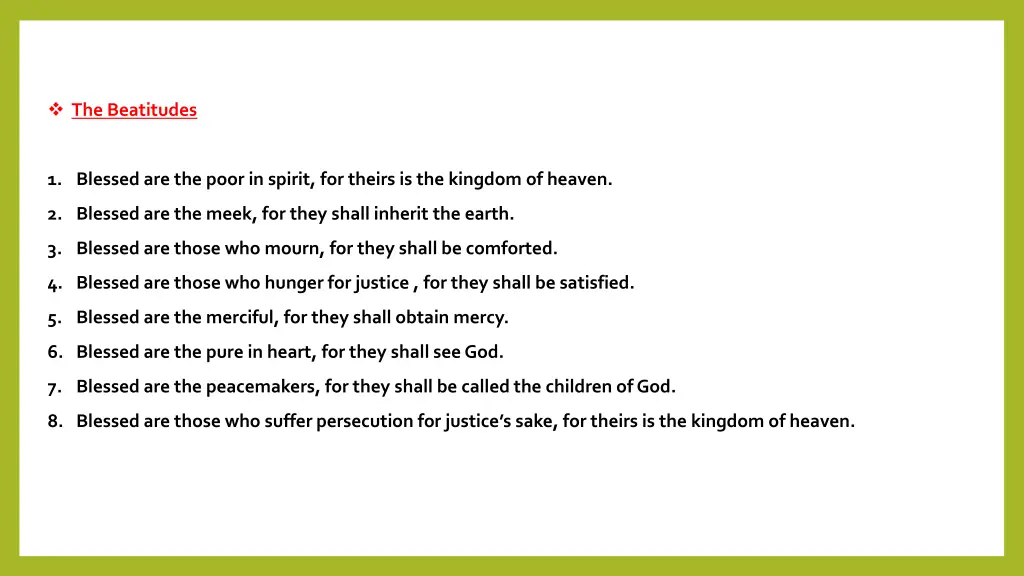 the beatitudes
