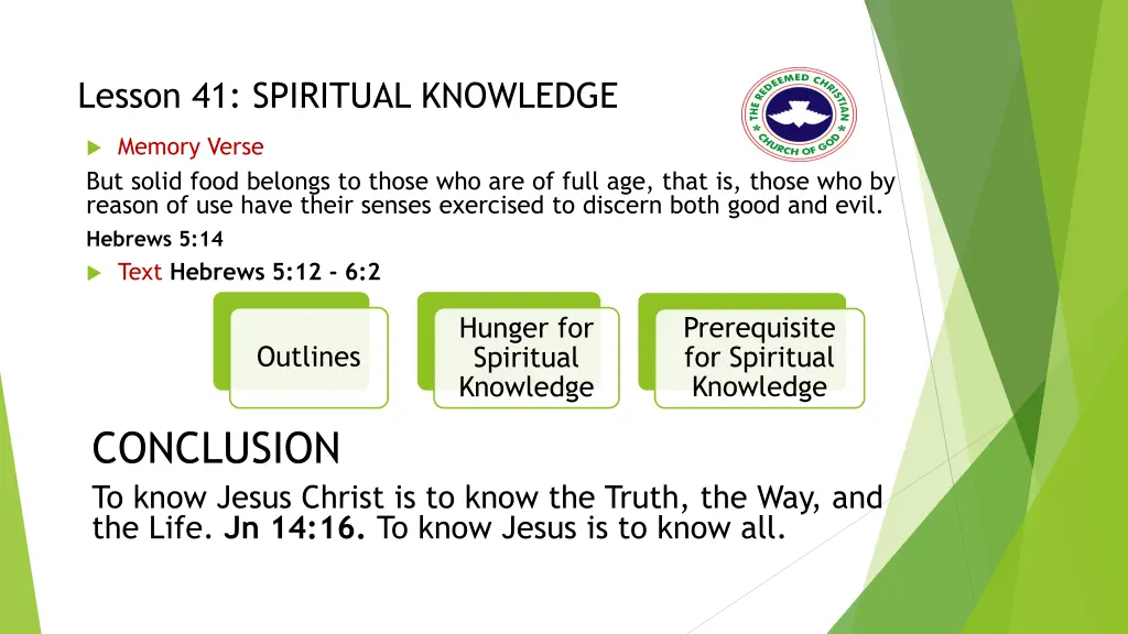 lesson 41 spiritual knowledge
