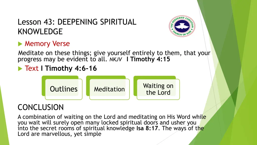 lesson 43 deepening spiritual knowledge