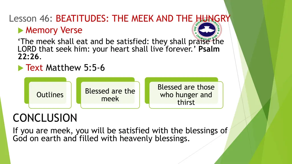 lesson 46 beatitudes the meek and the hungry