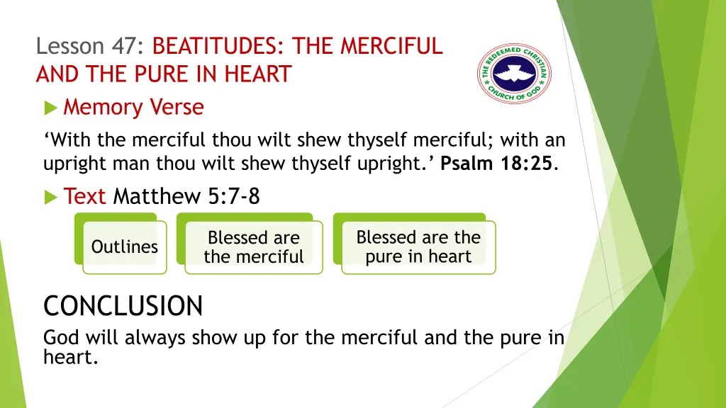 lesson 47 beatitudes the merciful and the pure