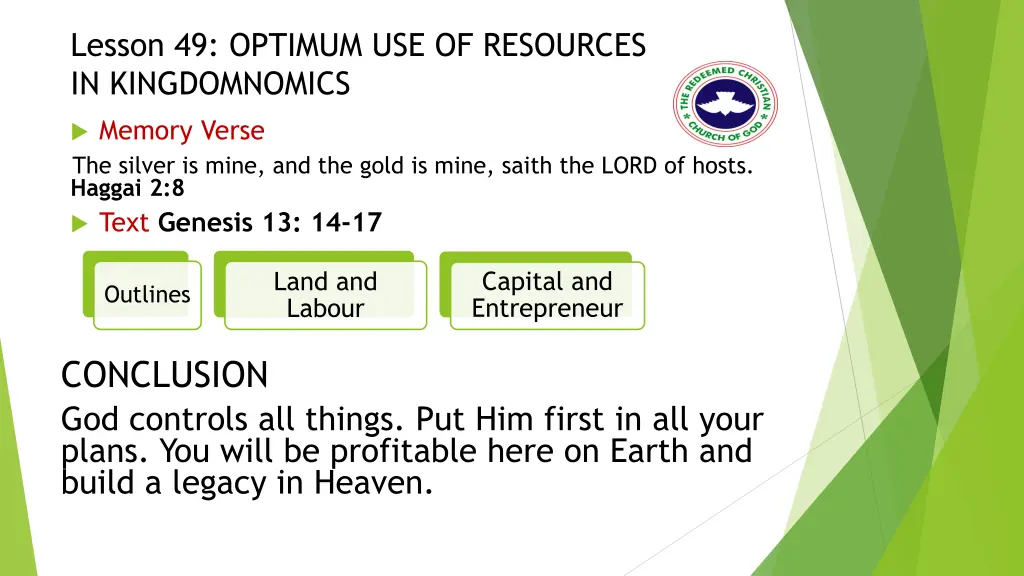 lesson 49 optimum use of resources