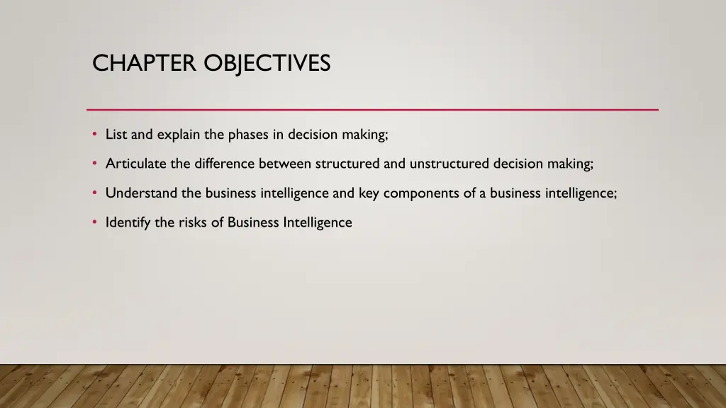 chapter objectives