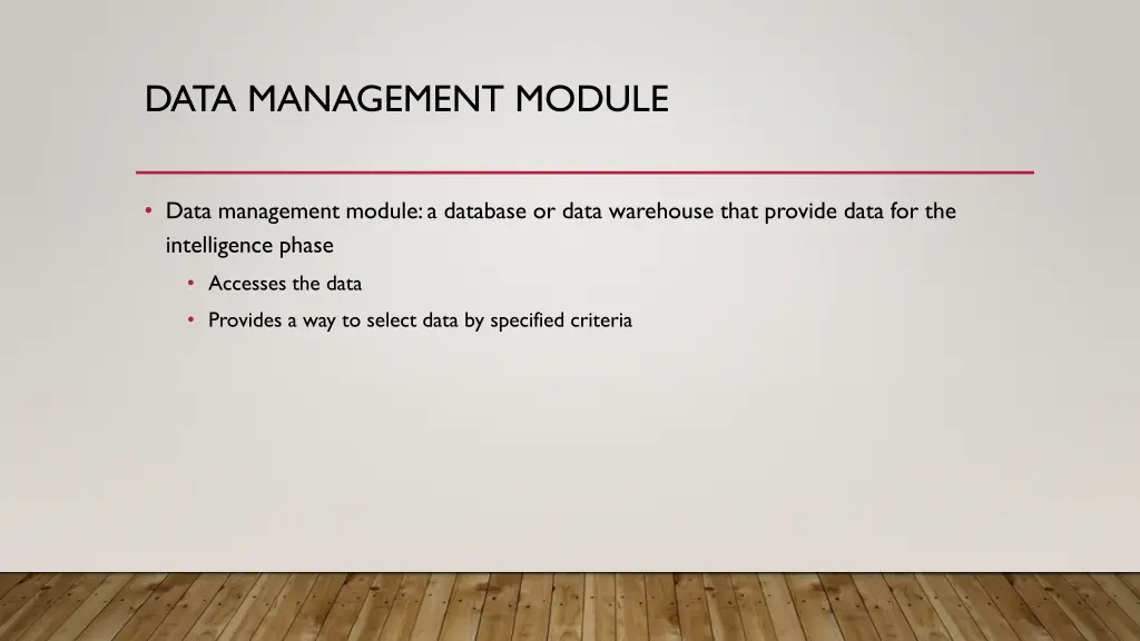 data management module