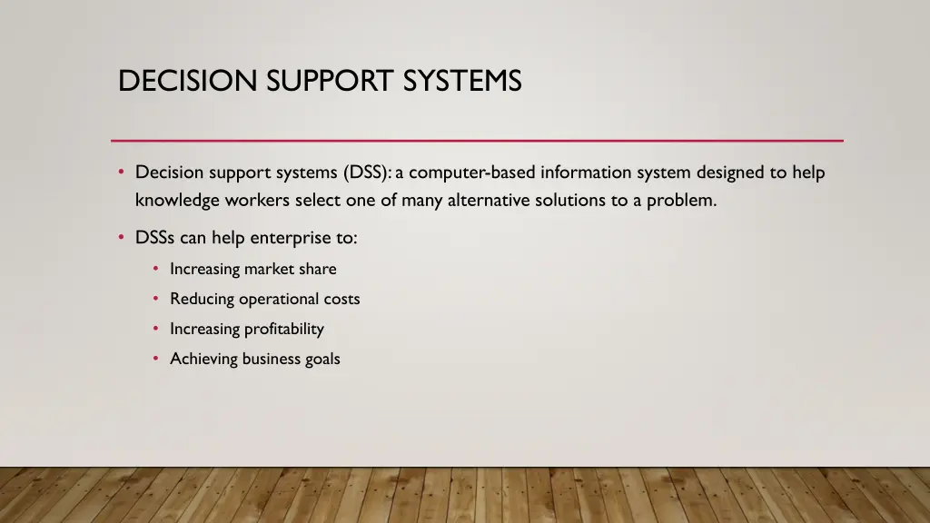 decision support systems